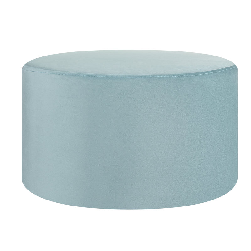 House 61cm Wide Velvet Round Pouf Ottoman, Green