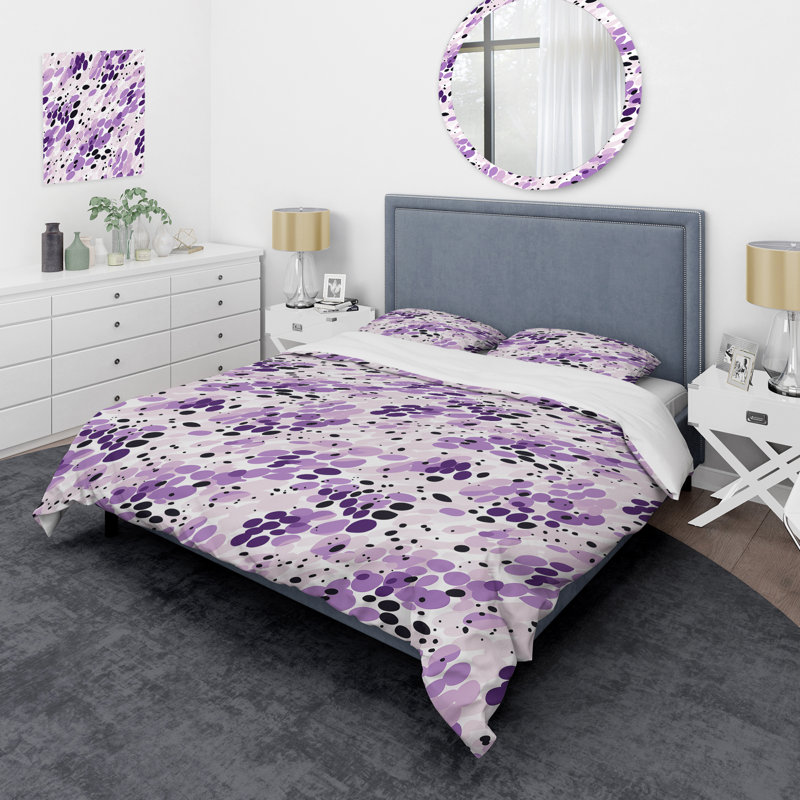Ensemble de housse de couette Lilas, Housse de couette simple + 1 taie décorative stan