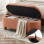 Banc de rangement moderne ovale avec pieds sphériques pour le hall d'entrée et le salon-960187725