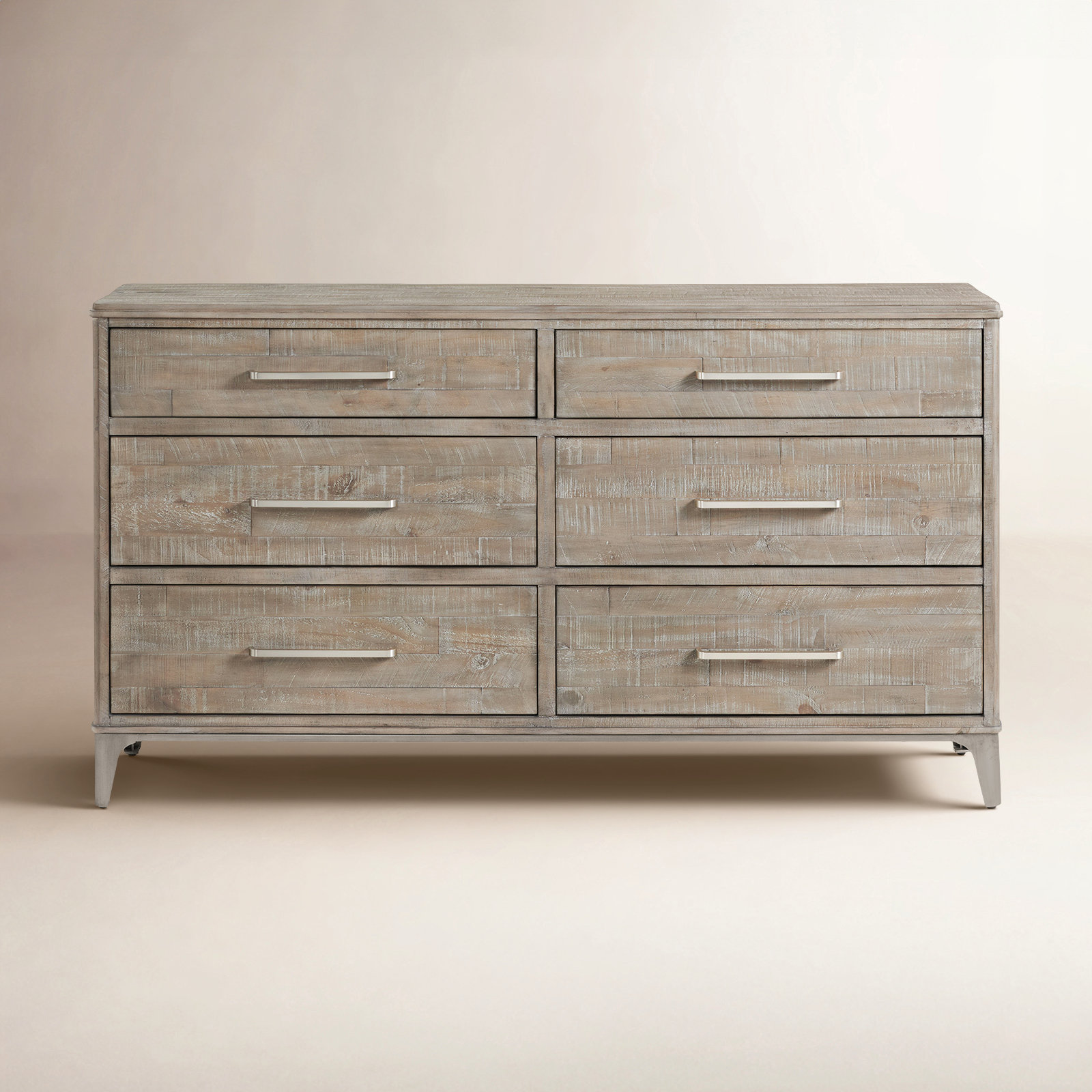 Mauve Solid Wood 6-Drawer Double Dresser, Hazelwood
