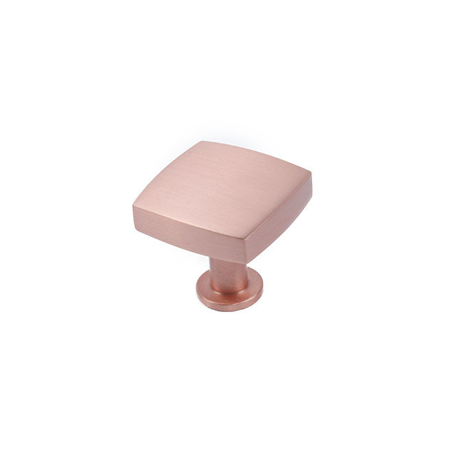 Poignée carrée de longueur 1 3/16 po handpainted Geo, Or rose satiné