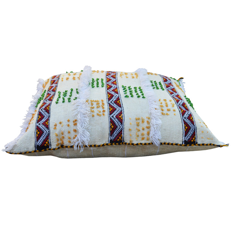 Geometric Reversible Throw Pillow, White