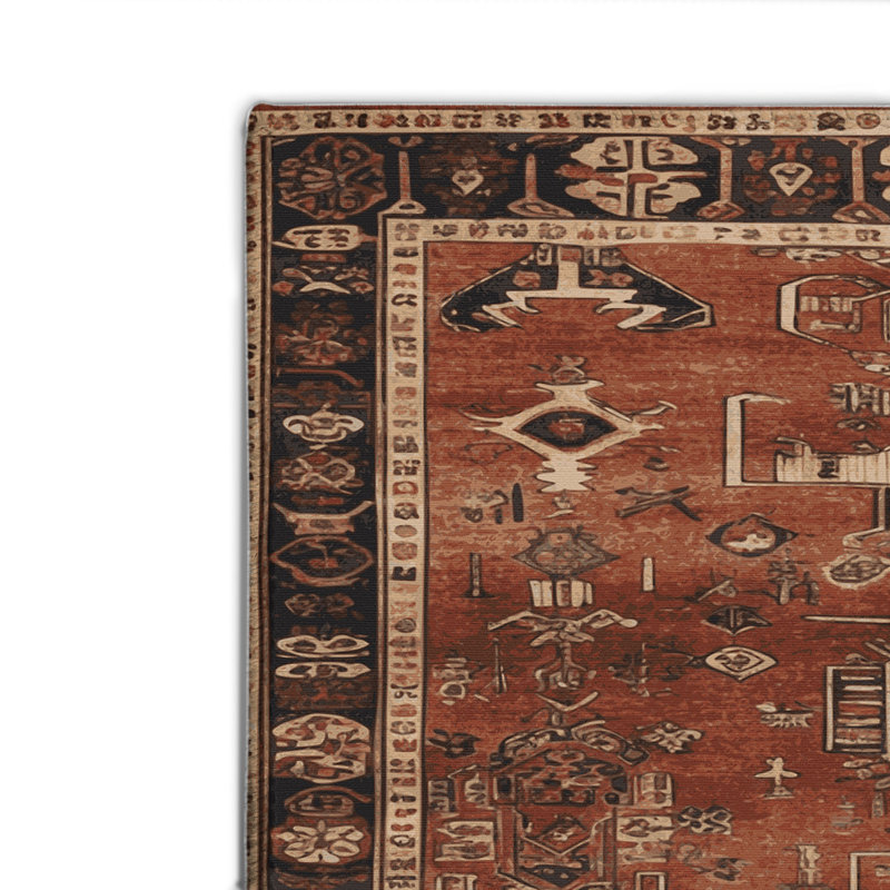 Tapis turc intérieur et extérieur brun, Rectangulaire 2 pi x 3 pi
