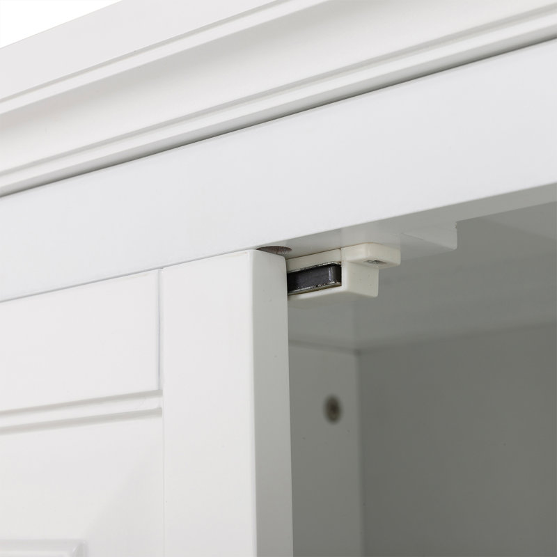 Arapahoe Tall Freestanding Bathroom Storage Linen Tower Cabinet with 2 Drawers and Shelves