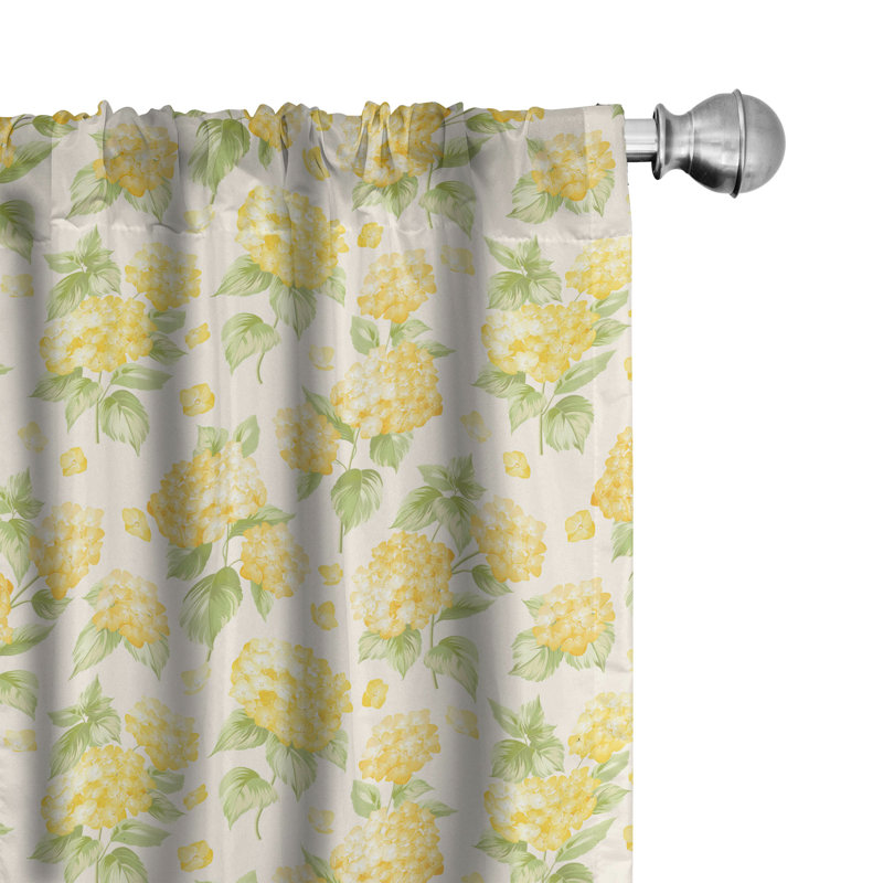 Spring Floral Semi-Sheer Rod Pocket Curtain Panels, 28" x 95"