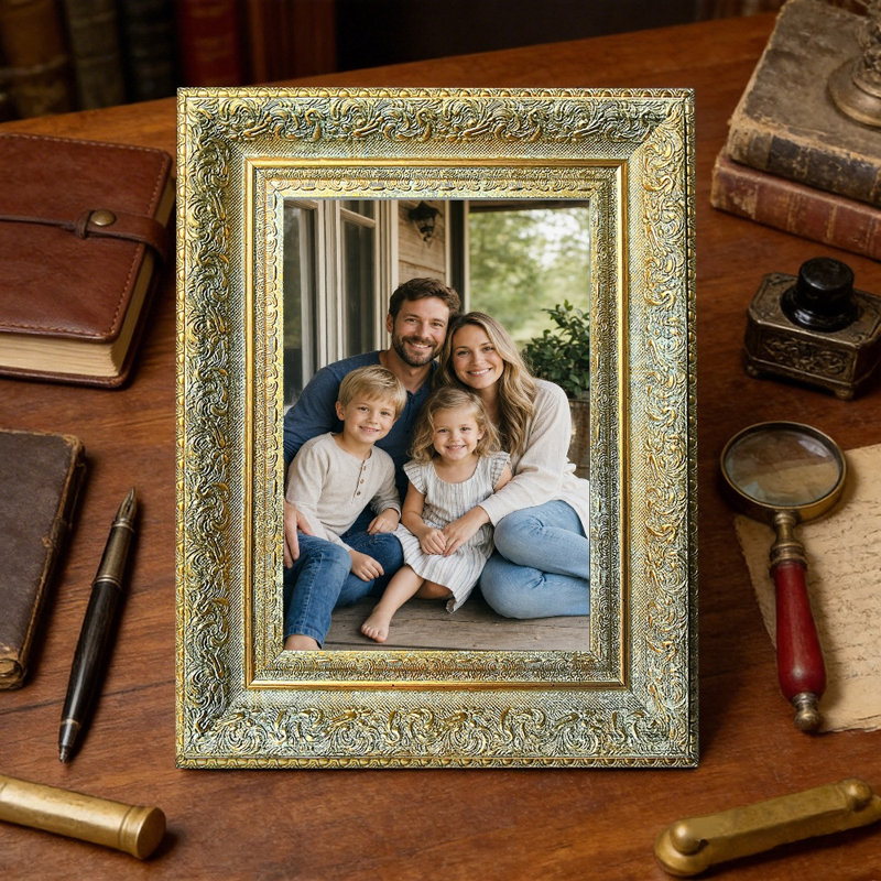 Single Picture Frame, Or antique, 3, 11 po x 14 po