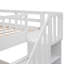 White Stairway Bunk Bed With Useful Storage And Dependable Guard Rail For Bedroom Dorm, - Spacious Safe Sleeping Solution Functional Design