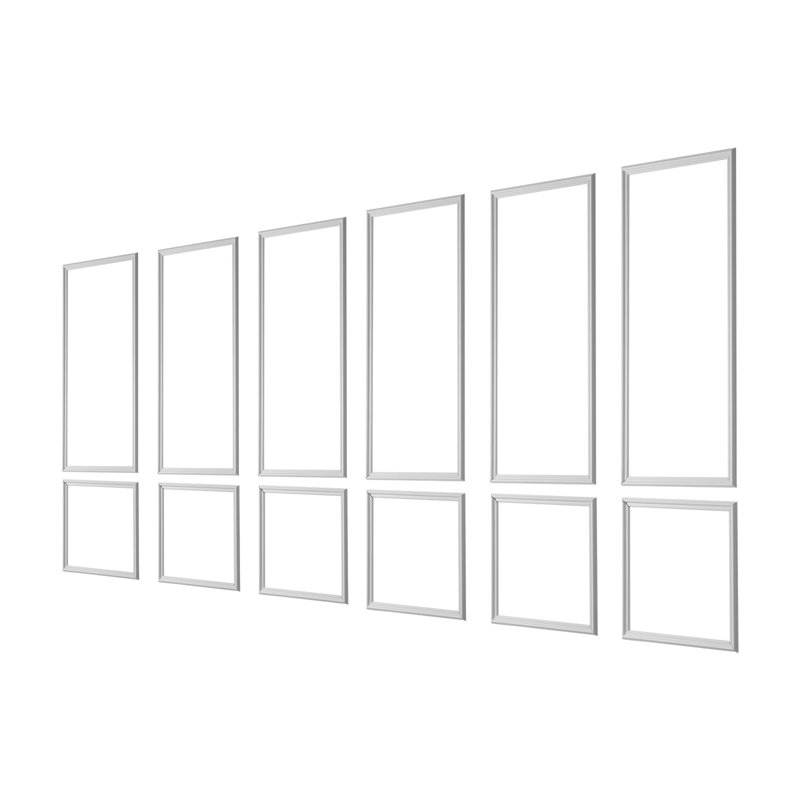 Ensemble de 6 moulures murales, ensemble de lambris, polystyrène léger à peindre, facile à installer, garniture murale imperméable pour la décoration intérieure du salon, de la chambre à coucher, blanc (24 x 54 + 24 x 24 po)
