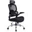 Chaise de bureau ergonomique à dossier haut en filet avec appui-tête réglable et soutien lombaire pour le bureau à domicile