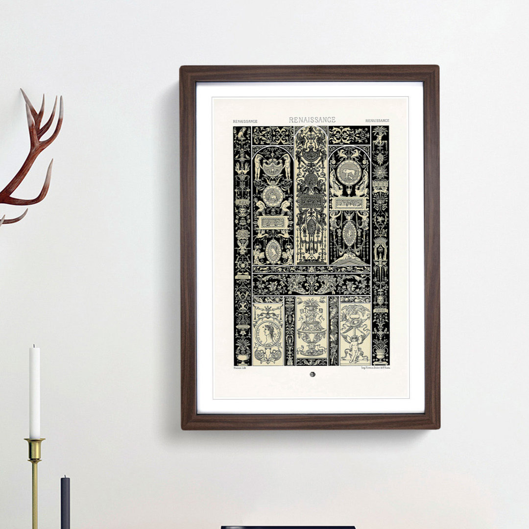 Renaissance Period Pattern by Albert Racinet - Picture Frame Painting Print