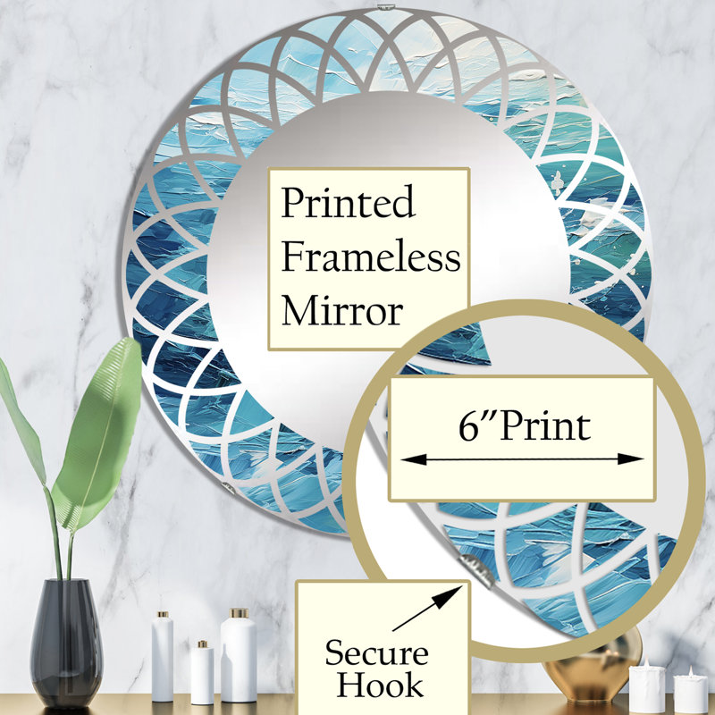 Brayville - Miroir mural moderne rond, 32 po x 32 po