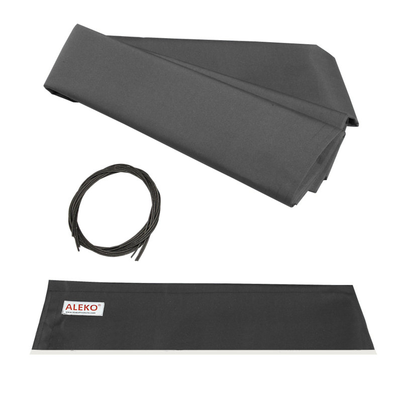 ALEKO Retractable Awning Fabric Replacement, Charcoal Gray, 12' W x 10' D