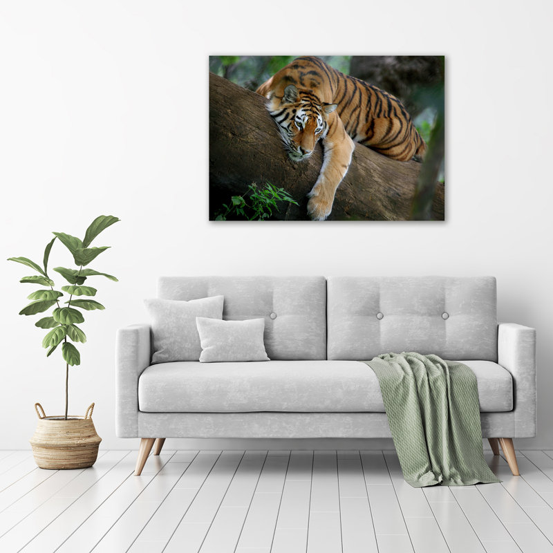 Tiger on the tree 1 Piece Wall Art on Canvas