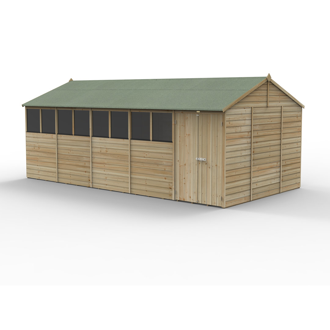 Beckwood 19 ft. 4 in. W x 8 ft. D Solid Wood Garden Shed