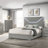 Pierce Grey High Gloss Queen Panel Bed LED Headboard