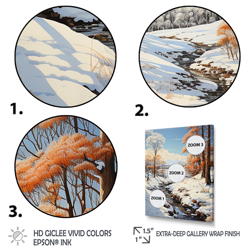 Snow Wonderland Pastoral - Imprimé, H 40 po x l 30 po x P 1,5 po, Cadre photo argenté