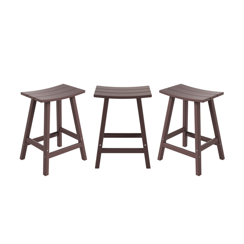 Tabouret d'extérieur Laguna, Tabouret de comptoir (siège d'une hauteur de 24 p, Marron foncé