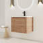 Meuble-lavabo mural moderne Mid-Century avec lavabo en céramique blanc 24 po Modern