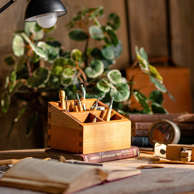 Porte-stylo en bois Aubreeann, Kaki