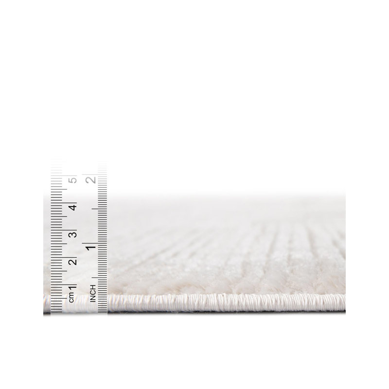 Tapis ivoire tissé à la machine de couleur unie Mclellan, Rectangle 9 pi x 12 pi