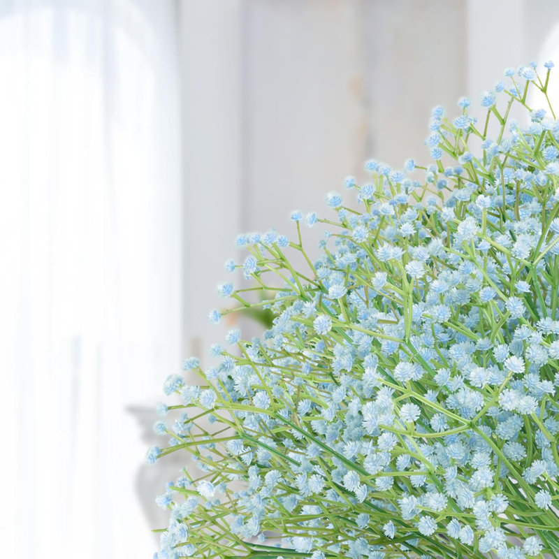 36 bouquets artificiels de fleurs de gypophila artificielles pour bébé 36 po, Bleu