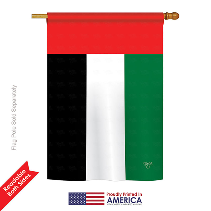 Drapeau Emirats Arabes Unis, H 40 po x l 28 po