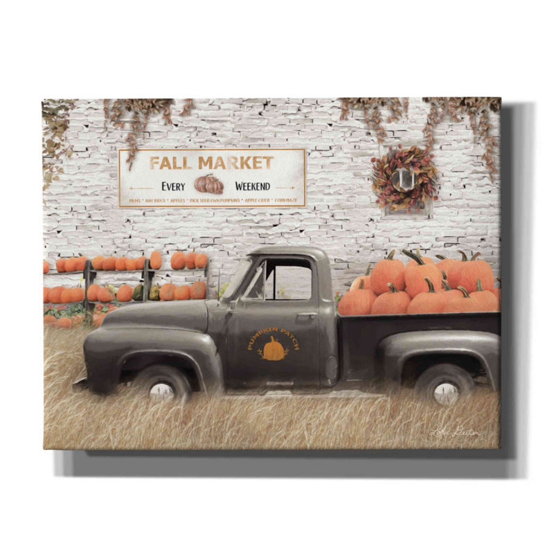 «Fall Pumpkin Market» par Lori Deiter, art mural sur toile, H 26 po x l 34 po x P 1,5 po