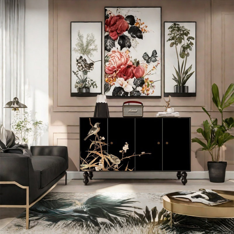 Armoire de rangement grande capacité avec cadre en pin
