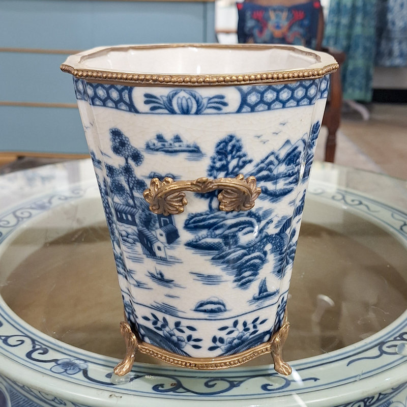 Blue Willow Handmade Planter
