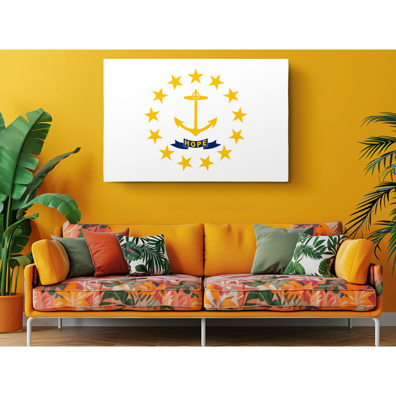 «Rhode Island State Flag», impression sur toile tendue, L 24 po x H 16 po