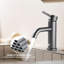 Robinet de salle de bain moderne - monotrou, noir mat, acier inoxydable, robinet à trou facile à nettoyer haute performance, acier-124827835