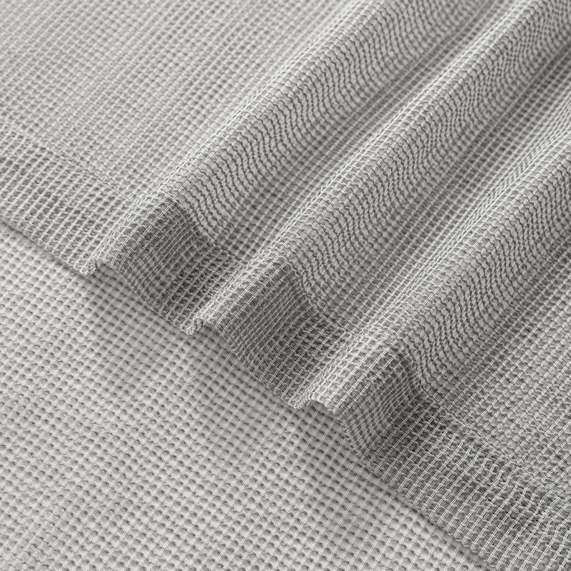 Light Filtering Polyester Back Tab Curtains Panel(Set of 2), White