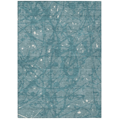 Machine Washable Indoor/Outdoor Chantille ACN2597 Abstract Rug