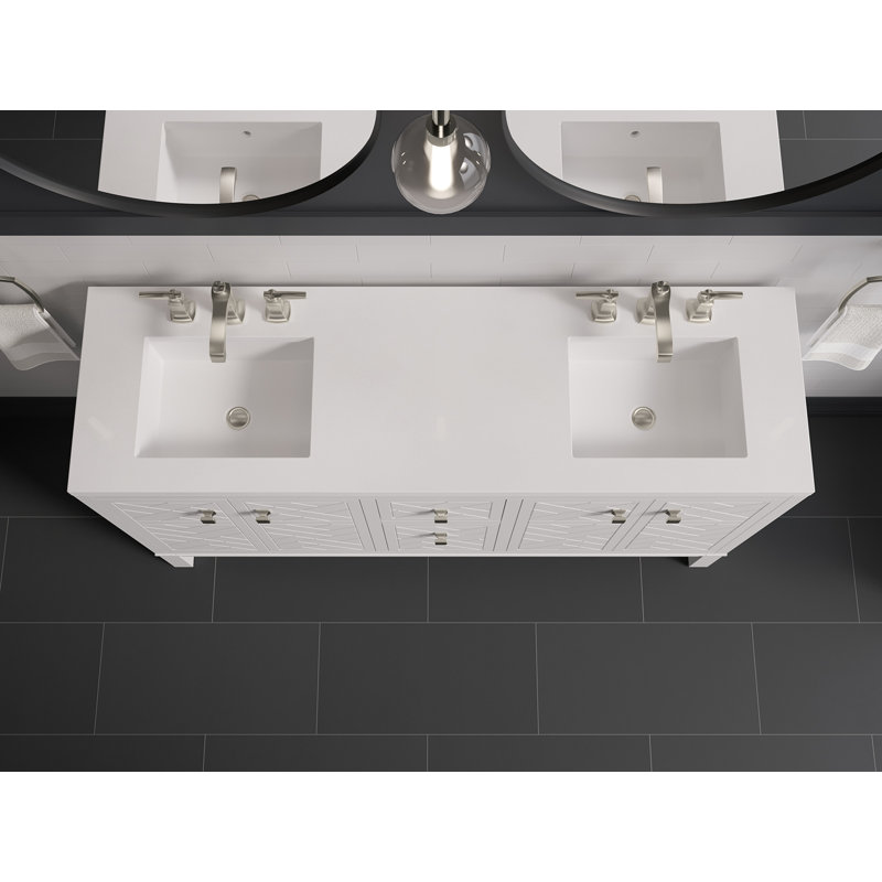 Beauxline 60-In Bathroom Vanity Set, White