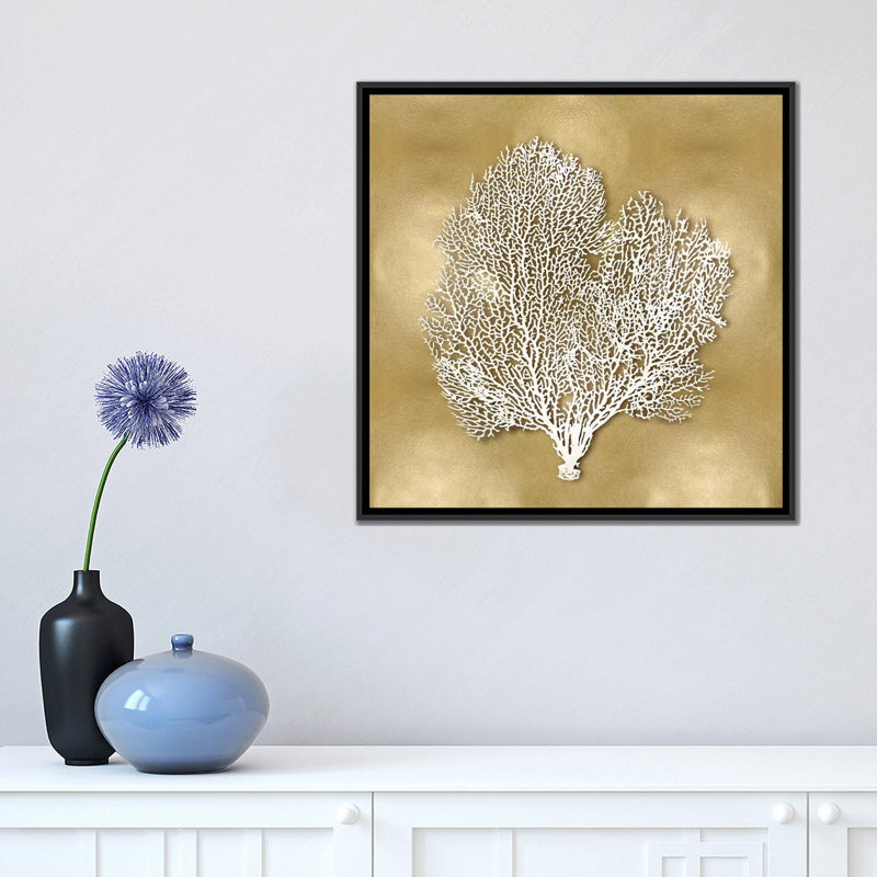 «Sea Fan II», impression sur toile, H 18 po x l 18 po x P 1,5 po, Toile avec cadre noir, Pas de tapis