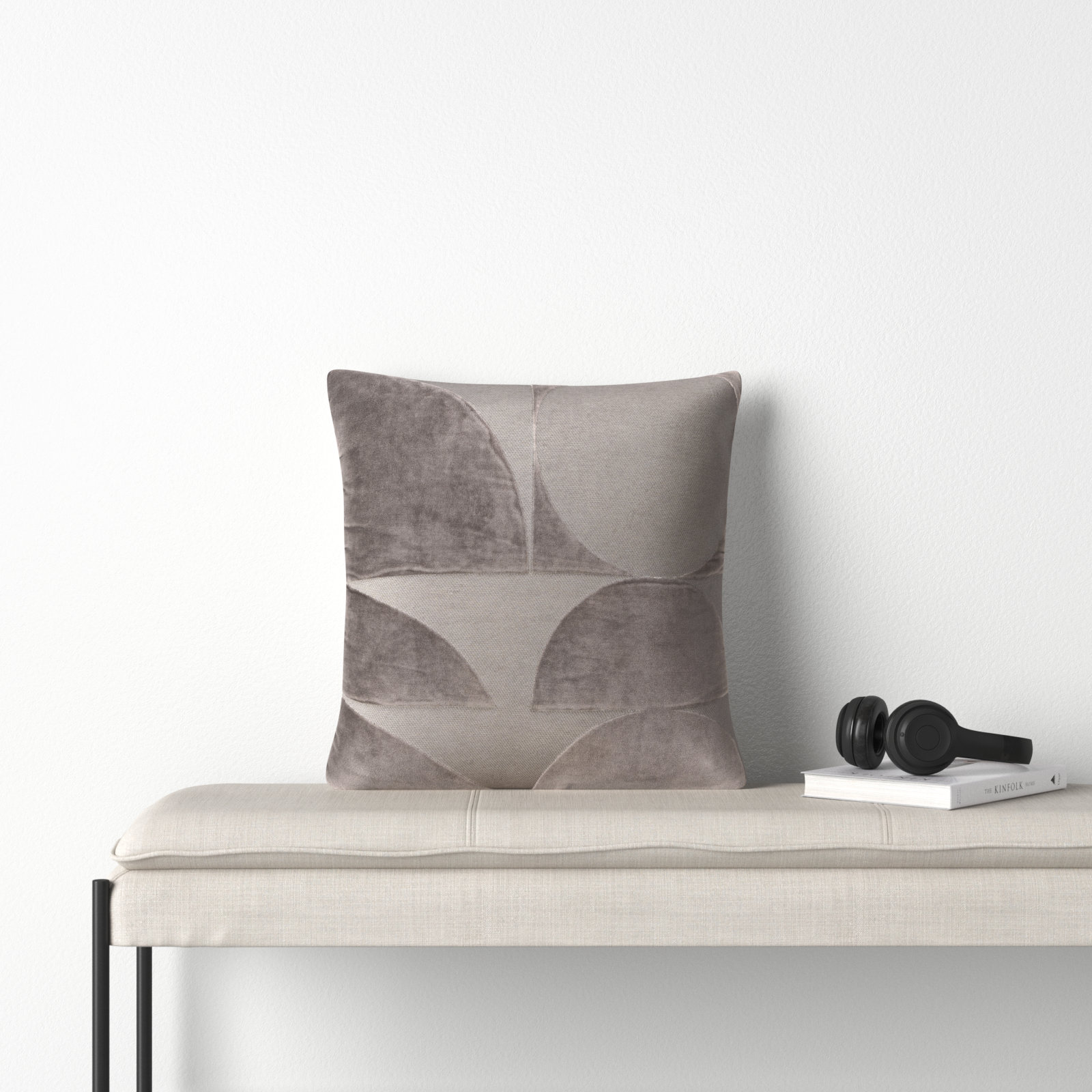Joshelin 20" x 20" Embroidered Throw Pillow, Gray