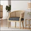 Chaise d'appoint en bois d'hévéa gris anthracite