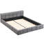 Élégante structure de lit tapissier pour grand lit, cadre de lit grand en terre chenille avec tête de lit, lit plateforme en bois avec cadre solide pour la chambre à coucher, aucun sommier nécessaire, gris (87,4 po x 66,5 po x 25,2 po)-1909077730