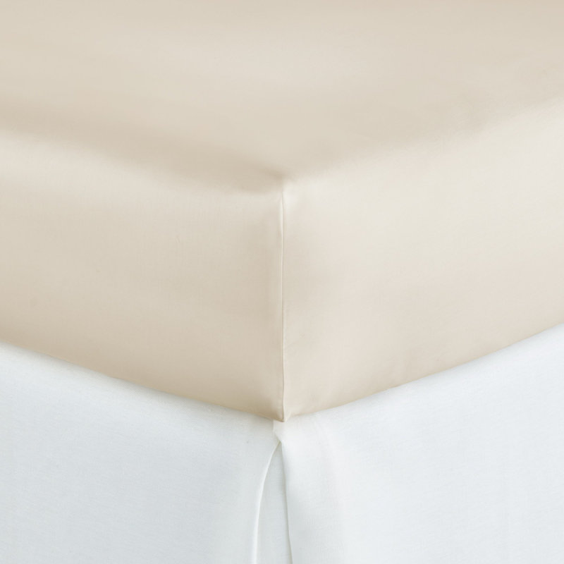 Soprano 420 Thread Count Egyptian-Quality Cotton Sateen Fitted Sheet, Queen Fitted Sheet, Linen