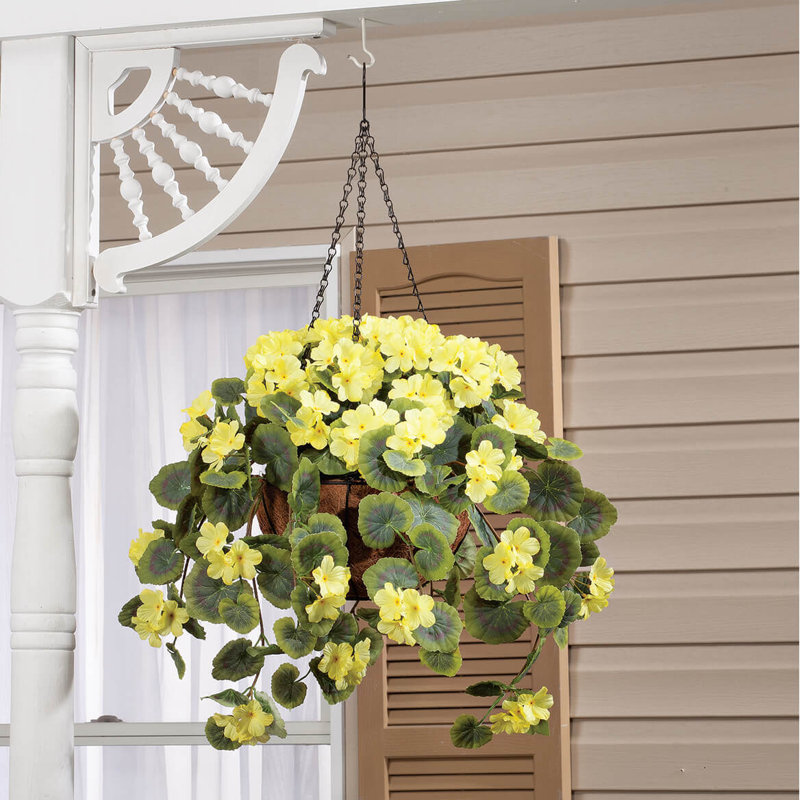 OakRidge Assembled Yellow Gerananium Basket Set of 2