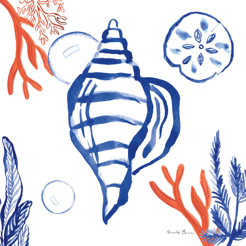 «Coastal Jewels II» par Farida Zaman, reproduction d'art sur toile tendue, H 12 po x l 12 po
