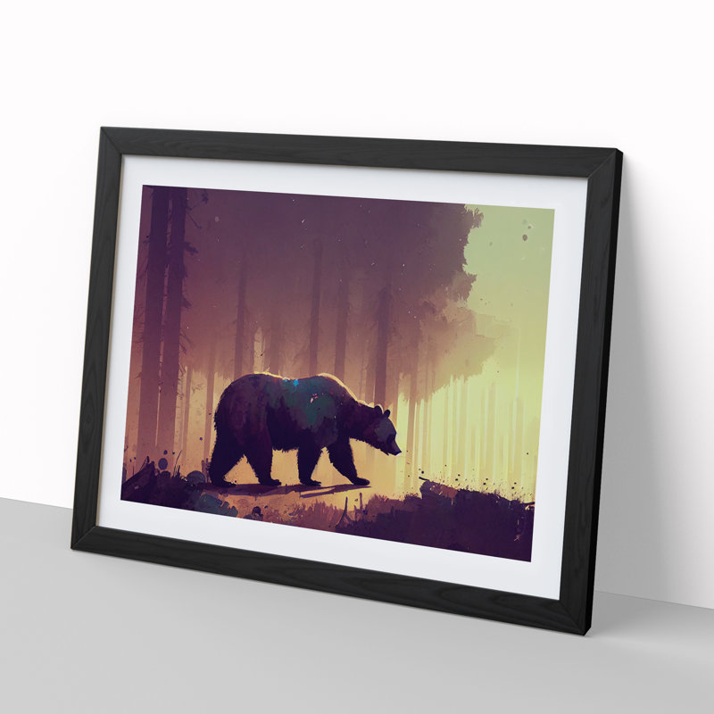 Bear Vol.3 - Framed Print, 25cm H x 34cm W x 2cm D, Black