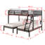 Lit simple au-dessus d’un lit double double Ayasha-2040264326
