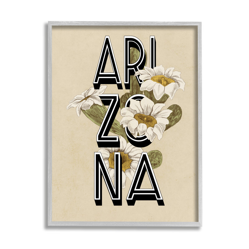 Arizona State Flower Saguaro, H 30 po x l 24 po x P 1,5 po, Estampe numérique Farmhouse