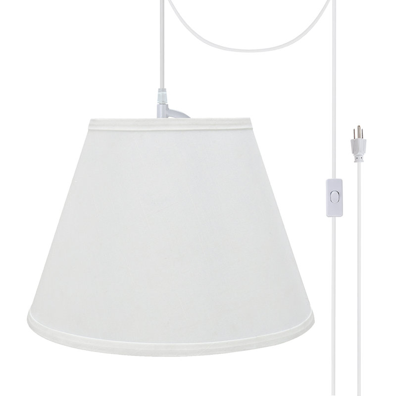 Elize 1 - Light White Single Pendant, White, 9.5'' H x 13'' W x 7'' D