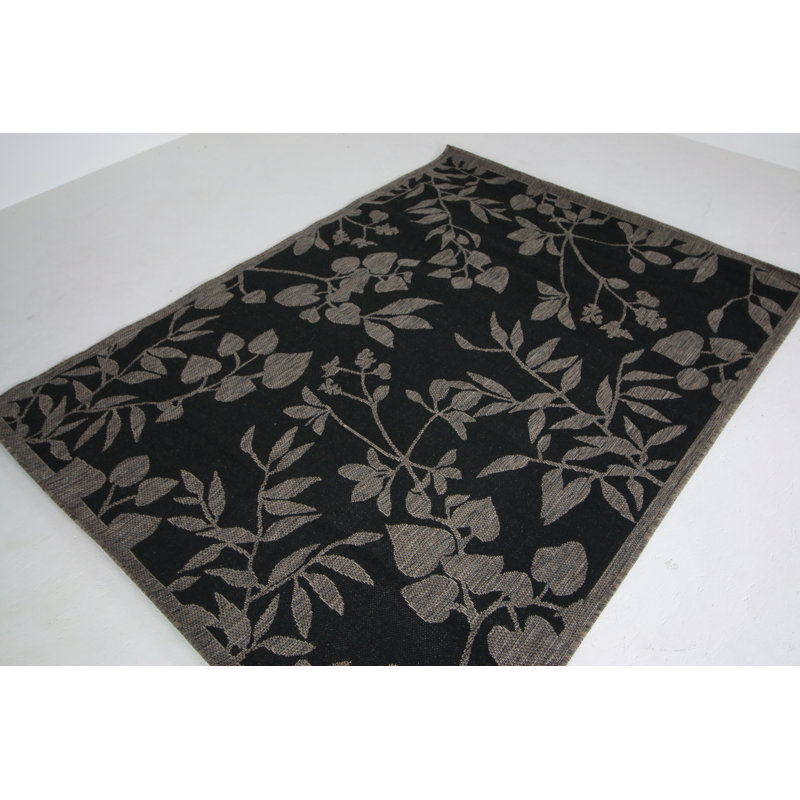 Tapis noir tissé à la machine Somerby, Rectangle 13 pi 1 po x 16 pi 5 po
