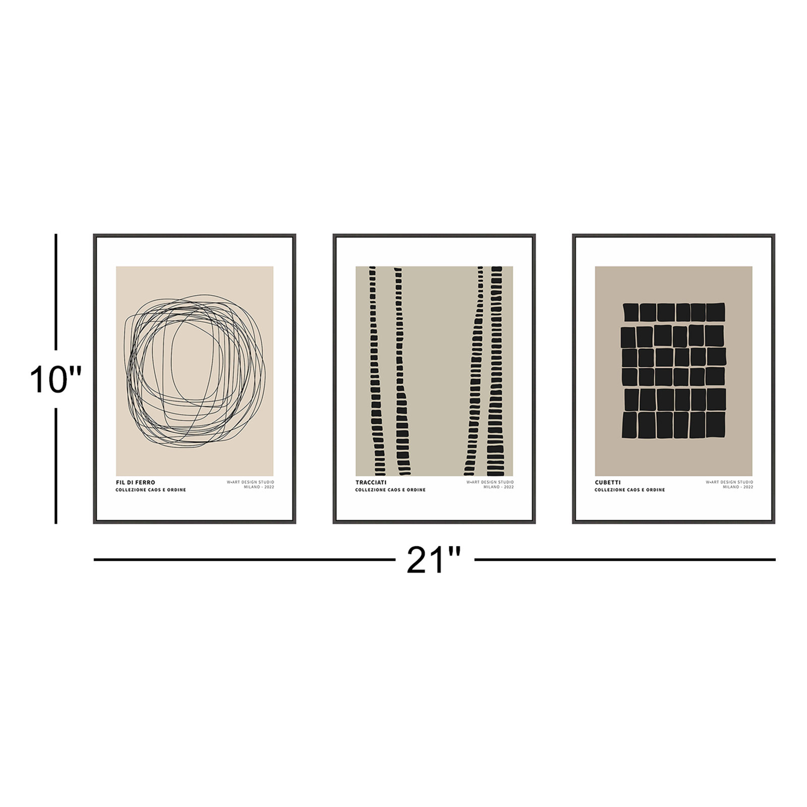 Caos E Ordine 2, Black Framed Paper, 10" H x 21" W x 1.25" D