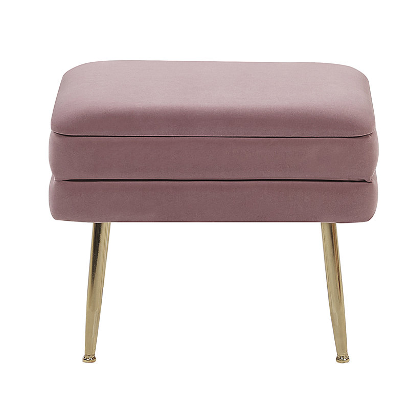 Gafford Upholstered Storage Bench, Pink, H43 x W49 x D34 cm