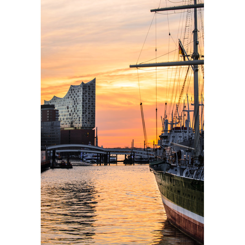 Harbor Of Hamburg by DominikFrings - Wrapped Canvas Print, 46cm H x 30cm W