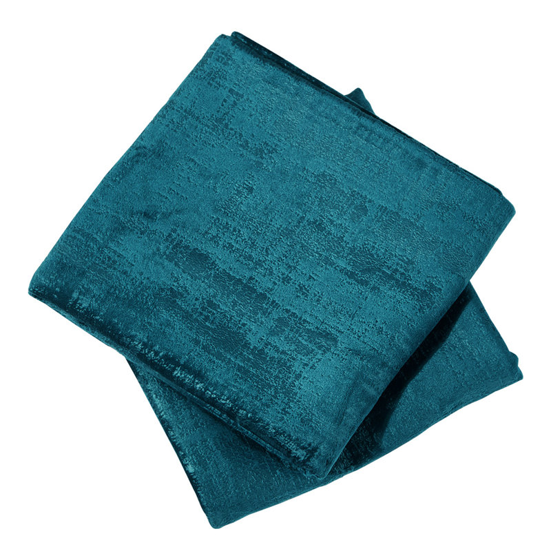 Deep Teal Textured Velvet Euro Pillow Covers Set of 2